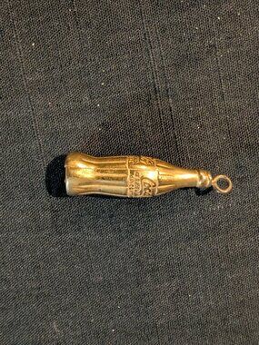 Vintage Miniature Brass COKE COCA COLA Bottle Keychain Charm Pendant